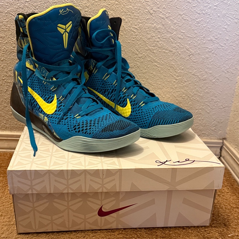 Nike KOBE IX ELITE Neo Turquoise/Volt Basketball Shoes Size 11.5 - Picture 10 of 10